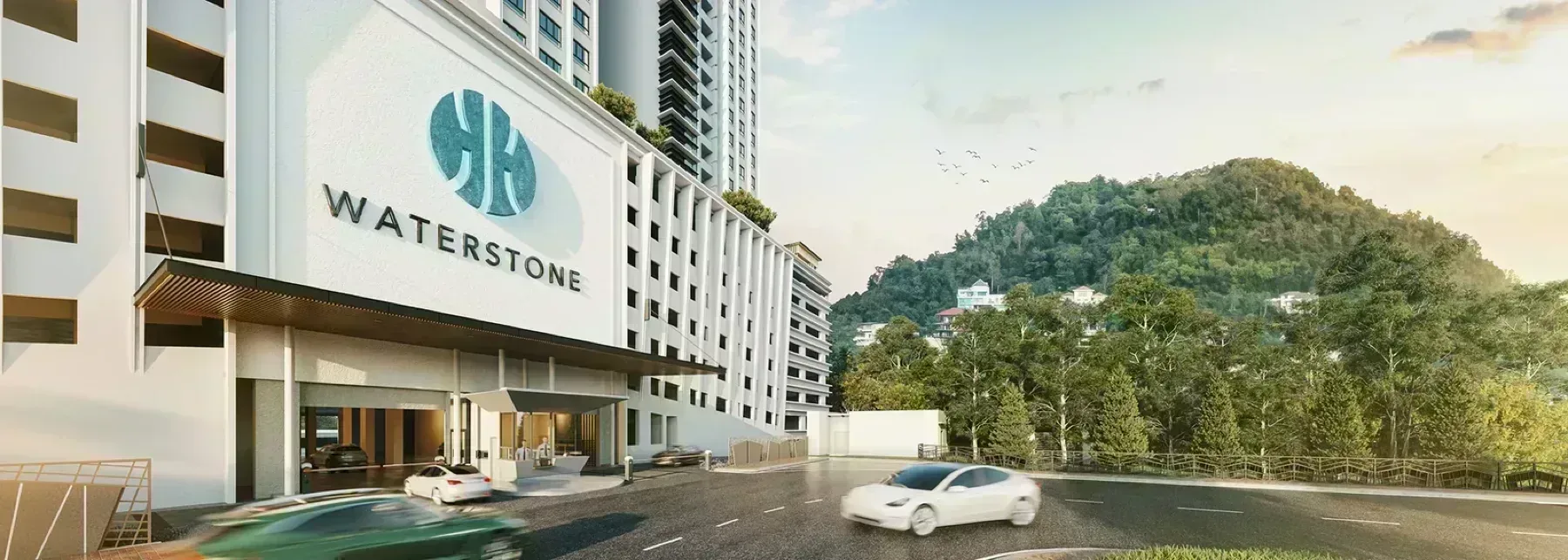Waterstone Tanjung Bungah aerial view of the two 39-storey towers